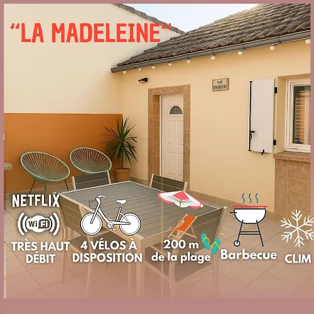 La Madeleine, 4 Velos, 200m De La Plage, Clim, Terrasse, Barbecue بيت للعطل *